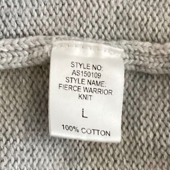 Asilio Fierce Warrior 100% Cotton Knit Zipp Detail Sleeves Sweater in Gray Large - Picture 6 of 10
